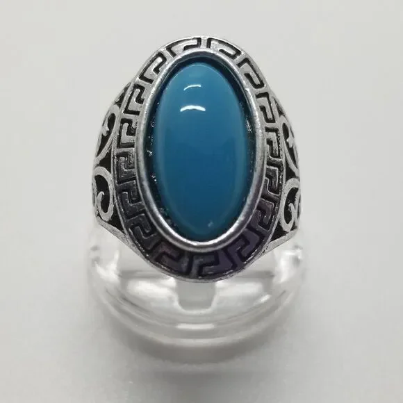 Silver Blue Stone Ring  - Picture 5 of 5